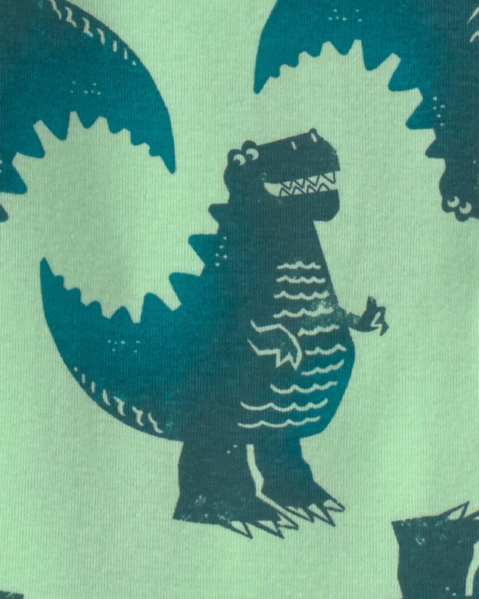 Pijama 4 piezas de algodón, dinosaurios bostezando en verde - Carter's