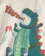Pijama 4 piezas de algodón, dinosaurios bostezando en verde - Carter's