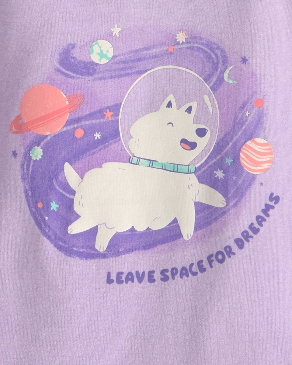 Pijama 4 piezas de algodón, perro astronauta en morado - Carter's