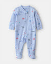 Cotton pajamas with marine animal print