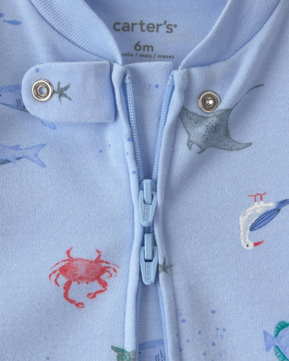 Pijama de algodón con estampado de animales marinos - Carter's