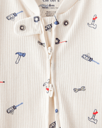 Pijama de algodón con estampado de construcción blanco - Carter's
