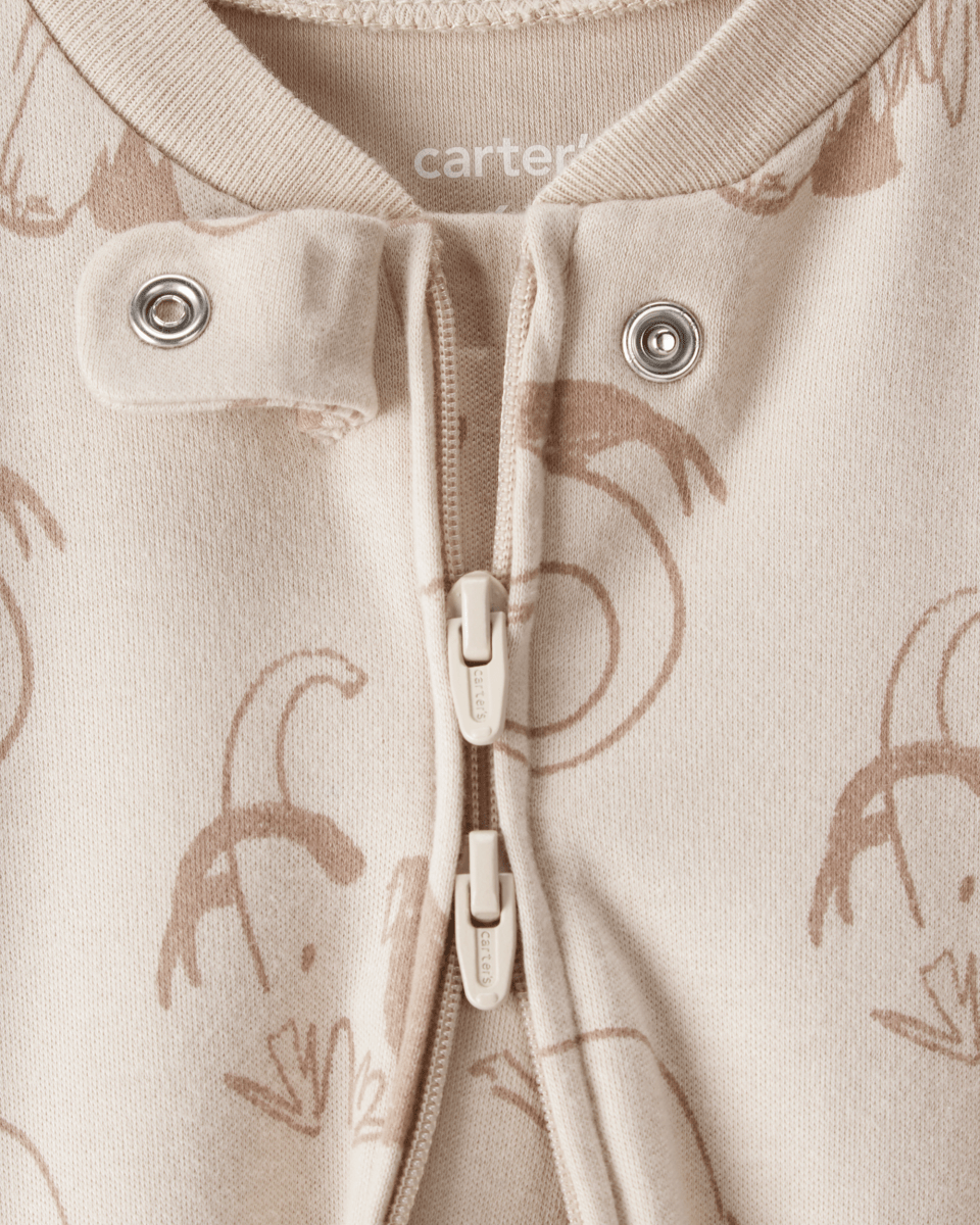 Pijama de algodón con estampado de mamut beige - Carter's