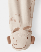 Pijama de algodón con estampado de mamut beige - Carter's