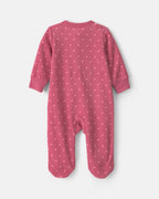 Pijama de polar con pie, corazones en rosa - Carter's