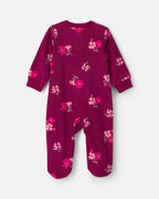 Pijama de polar con pie, flores en morado - Carter's