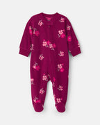 Pijama de polar con pie, flores en morado - Carter's