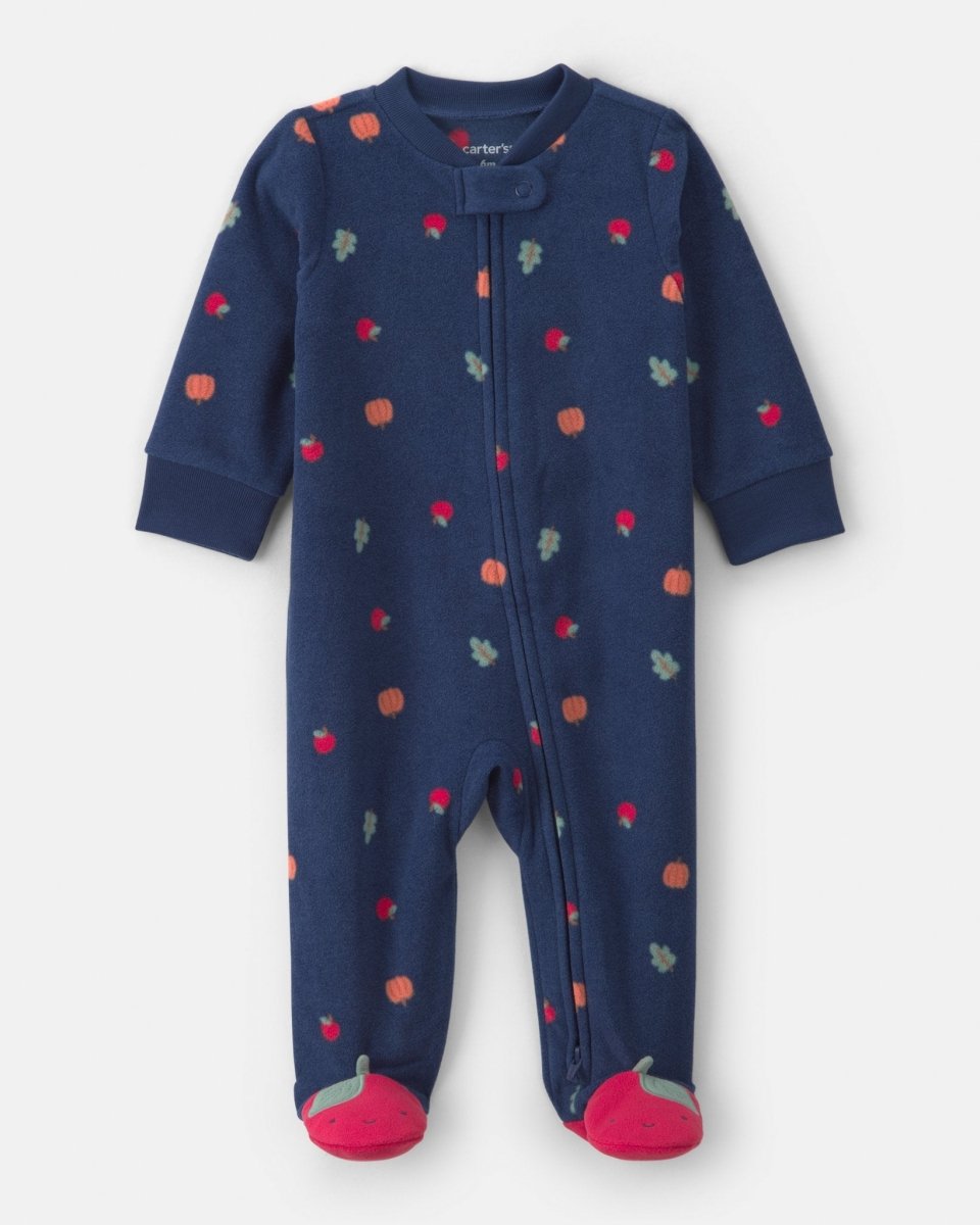 Pijama de polar con pie, frutas en azul - Carter's