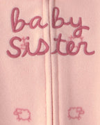 Pijama de polar con pie, hermana pequeña en rosa - Carter's