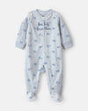 Fleece footed pajamas, baby brother in blue