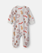 Pijama de polar con pie, hojas de otoño en gris - Carter's