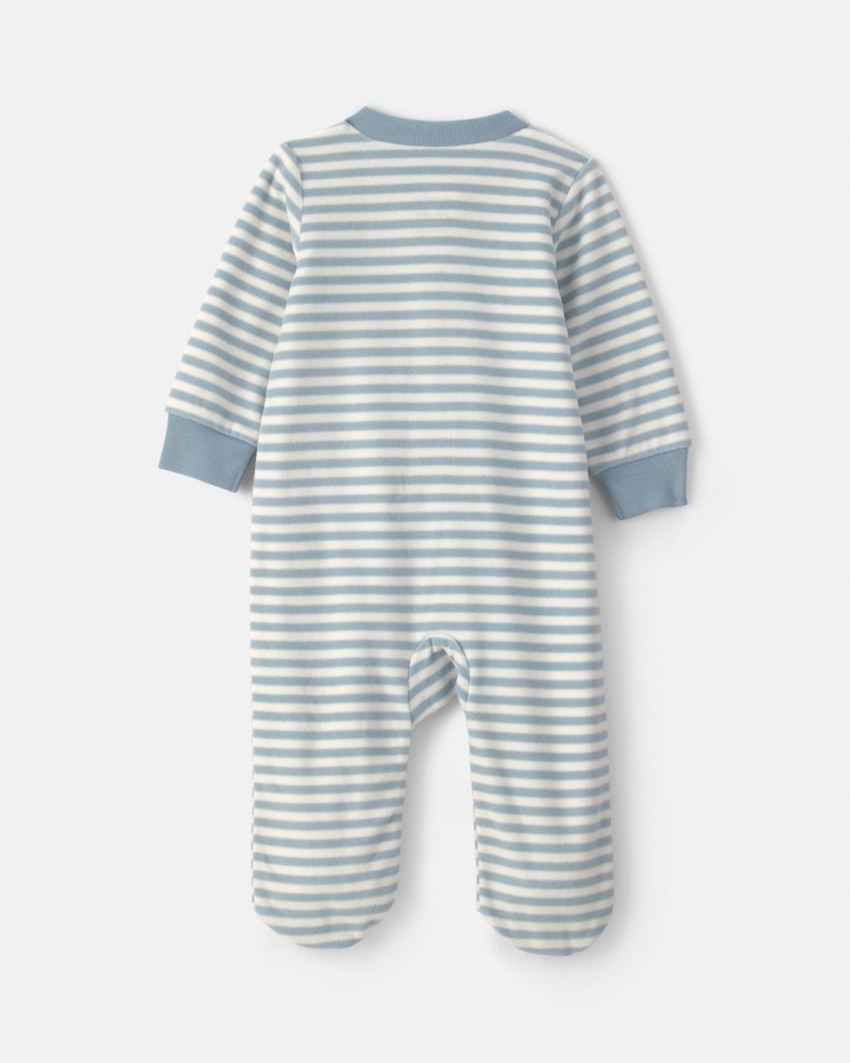 Pijama de polar con pie, leche y galletas a rayas - Carter's