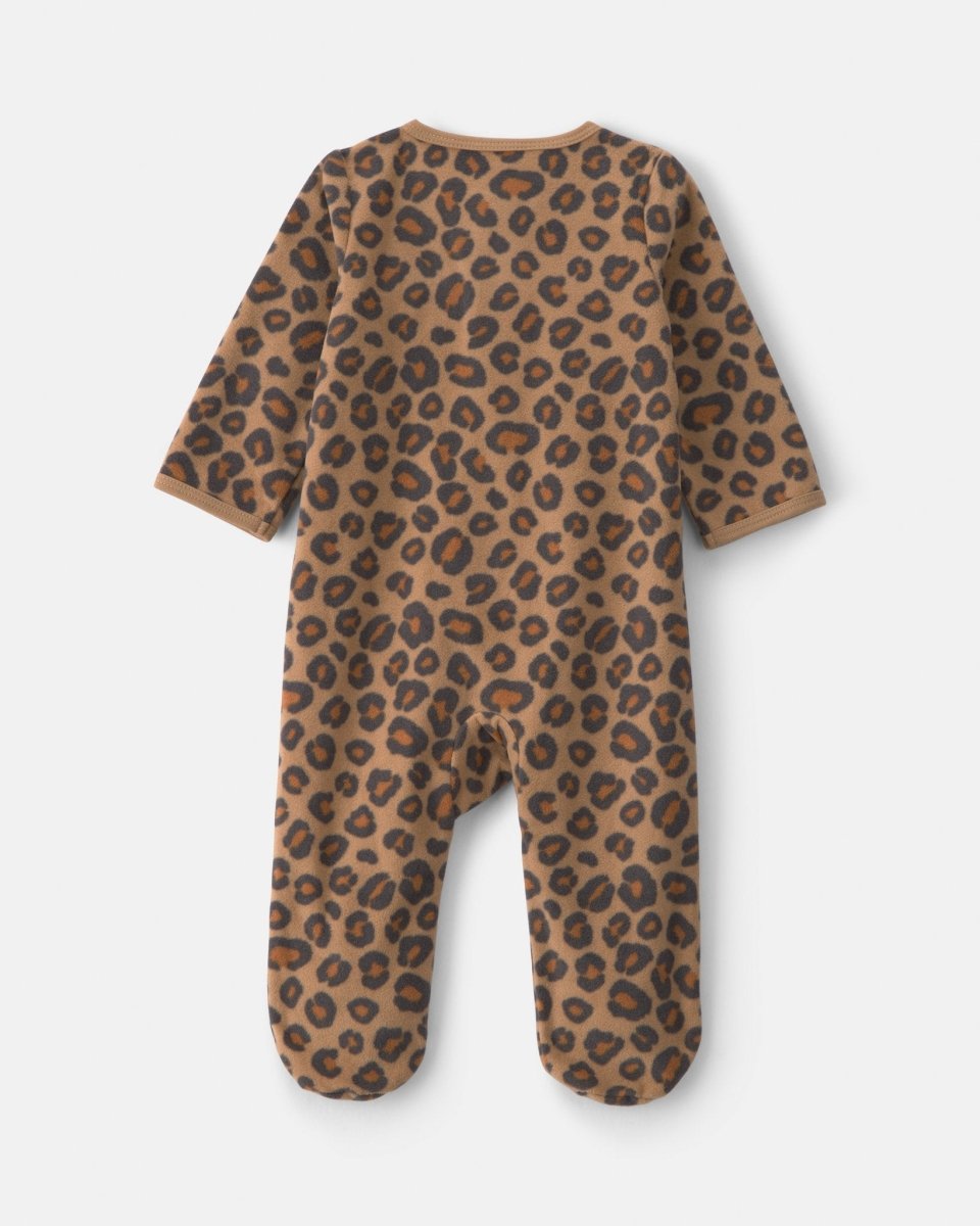 Pijama de polar con pie, leopardo en marrón - Carter's