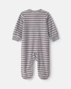 Pijama de polar con pie, monstruos a rayas en gris - Carter's