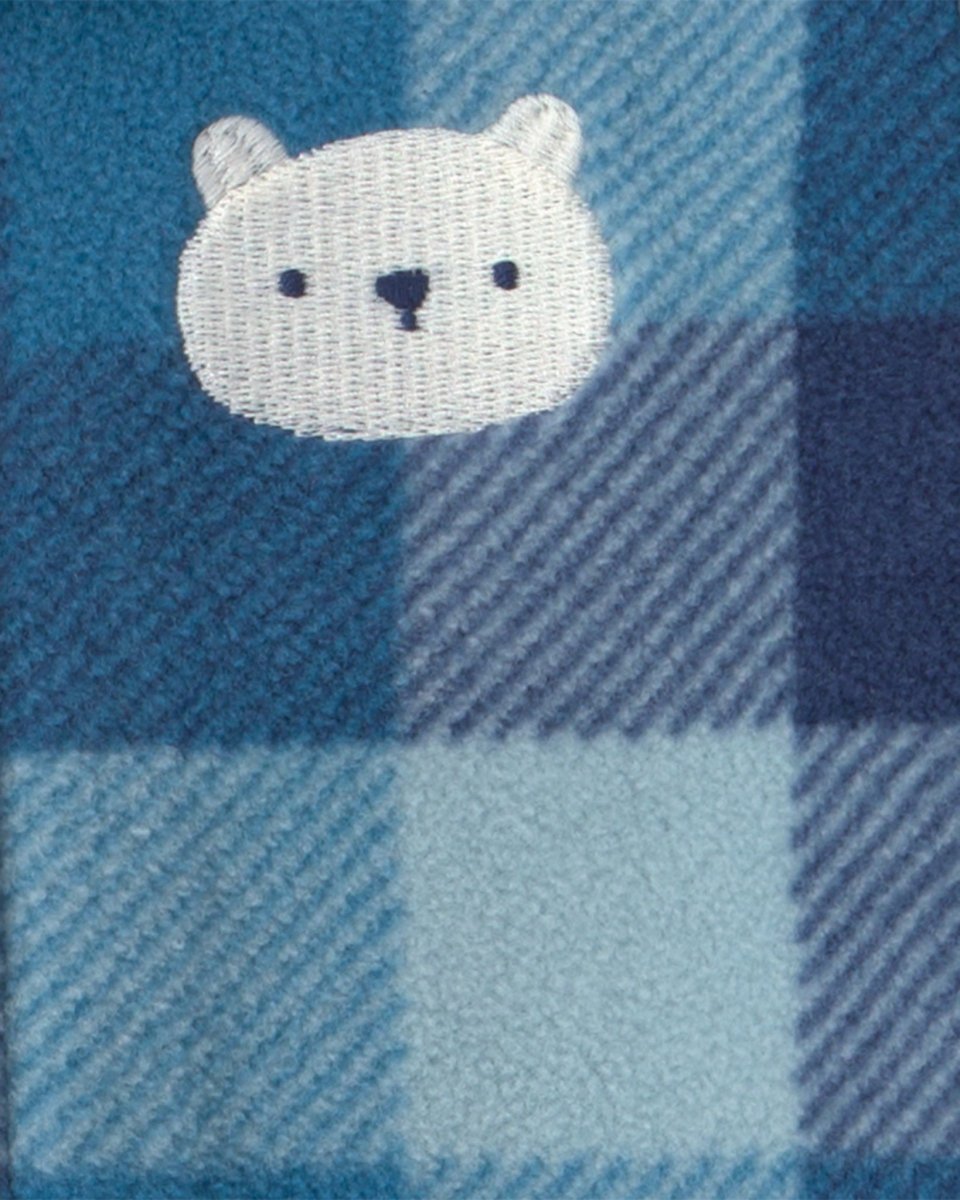 Pijama de polar con pie, osos de cuadros en azul - Carter's