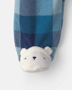 Pijama de polar con pie, osos de cuadros en azul - Carter's