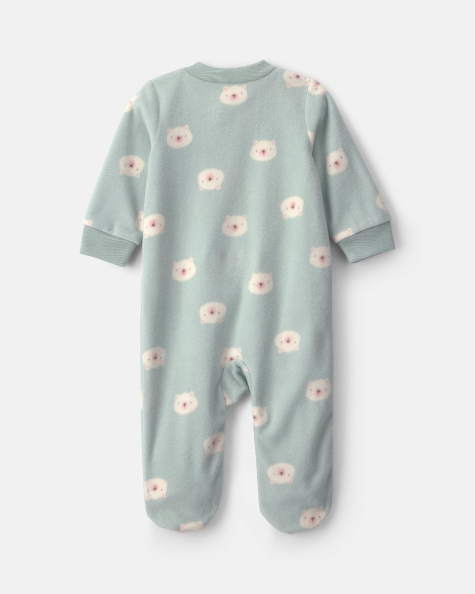 Pijama de polar con pie, osos en verde - Carter's