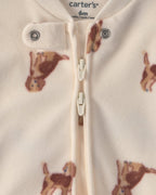 Pijama de polar con pie, perritos en crema - Carter's