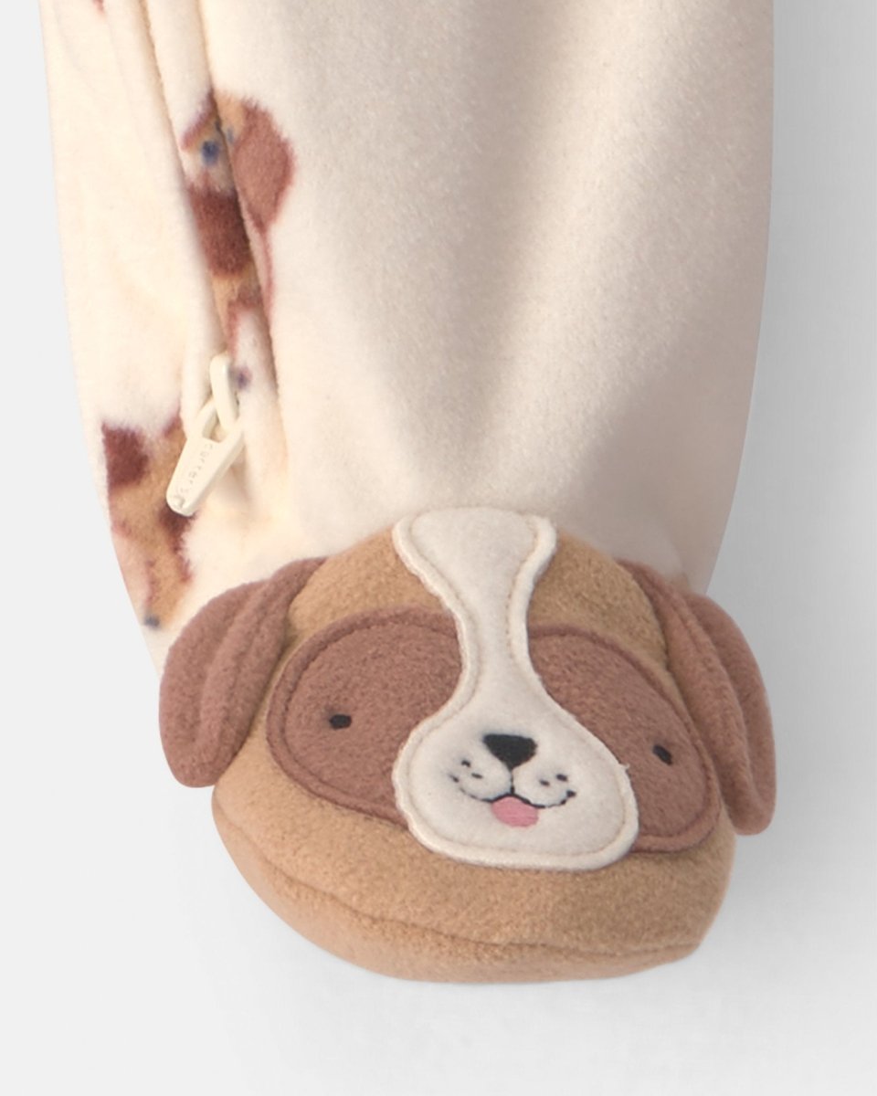 Pijama de polar con pie, perritos en crema - Carter's
