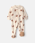 Pijama de polar con pie, perritos en crema - Carter's