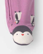 Pijama de polar con pie, pingüinos en morado - Carter's