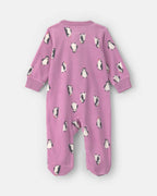 Pijama de polar con pie, pingüinos en morado - Carter's