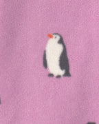 Pijama de polar con pie, pingüinos en morado - Carter's