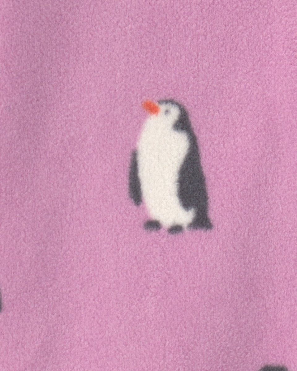 Pijama de polar con pie, pingüinos en morado - Carter's
