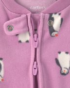 Pijama de polar con pie, pingüinos en morado - Carter's