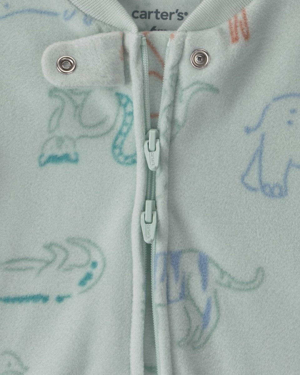 Pijama de polar con pie, safari en verde - Carter's
