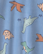 Pijama de terciopelo con pie, dinosaurios en azul - Carter's