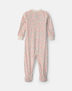 Pijama de terciopelo con pie, flores en crema - Carter's
