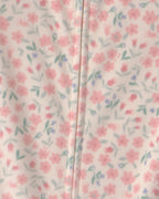 Pijama de terciopelo con pie, flores en crema - Carter's
