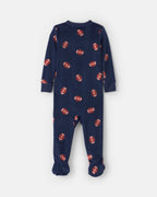 Pijama de terciopelo con pie, fútbol americano en azul - Carter's
