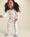 Velour footed pajamas, cream-colored monsters