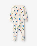 Pijama de terciopelo con pie, monstruos en crema - Carter's
