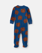 Pijama de terciopelo con pie, osos en azul marino - Carter's