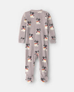 Pijama de terciopelo con pie, perritos en gris - Carter's
