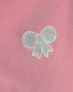 Pijama de terciopelo con pie, rosa liso con parche - Carter's