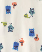 Pijama de terciopelo con pie y antideslizantes, monstruos - Carter's
