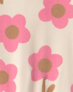 Pijama de terciopelo con pie y cremallera, flores - Carter's