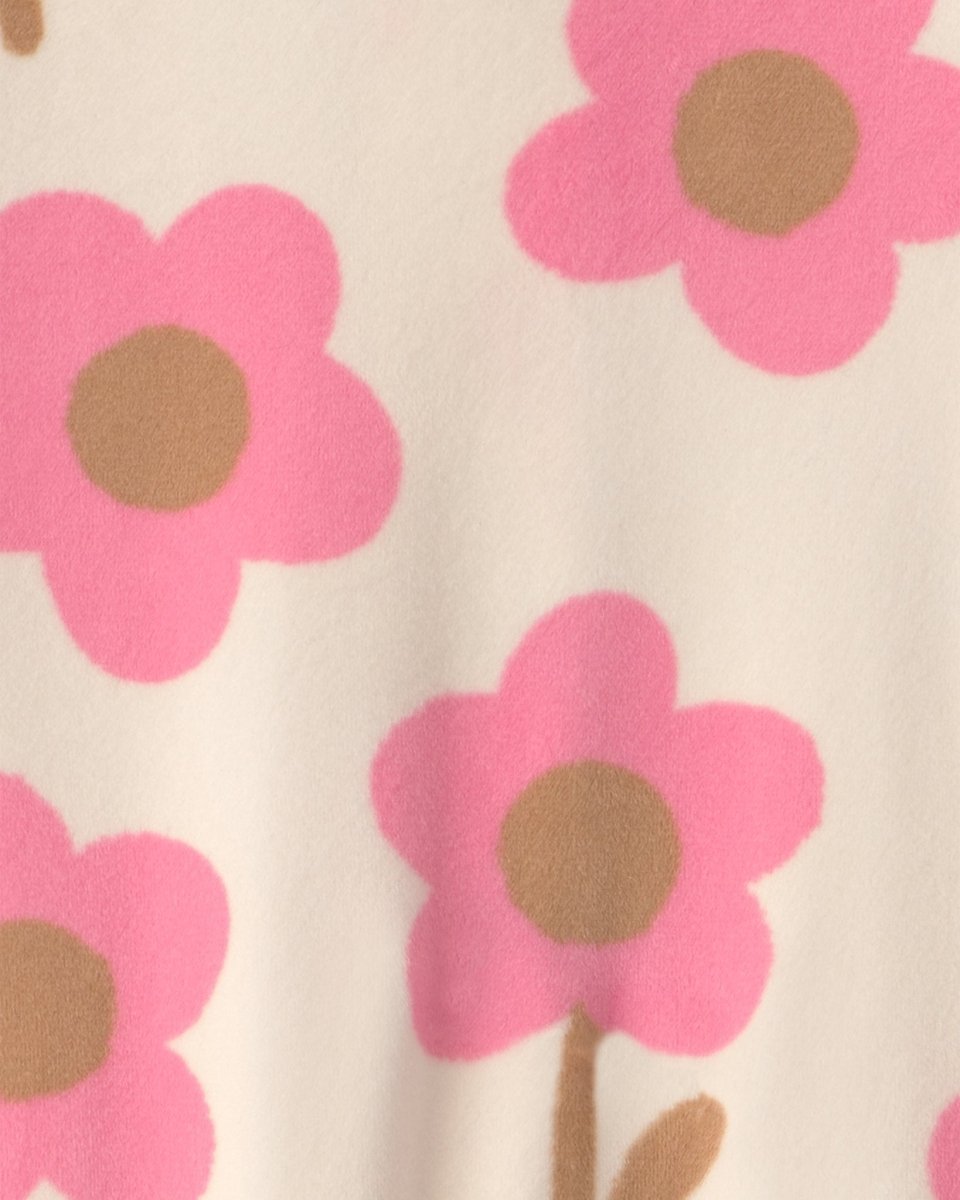Pijama de terciopelo con pie y cremallera, flores - Carter's