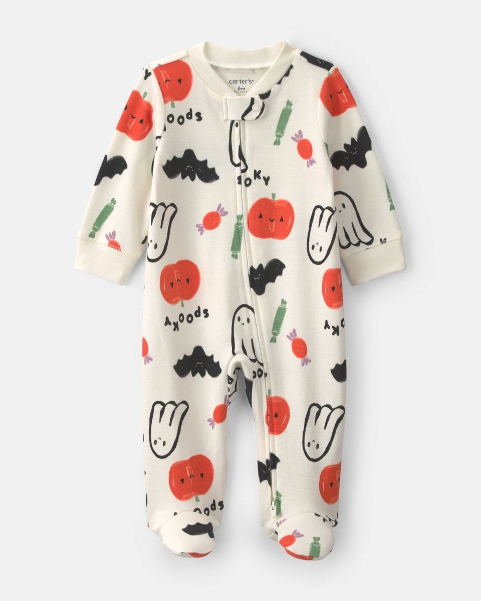Pijama de una pieza con cremallera, Halloween en crema - Carter's
