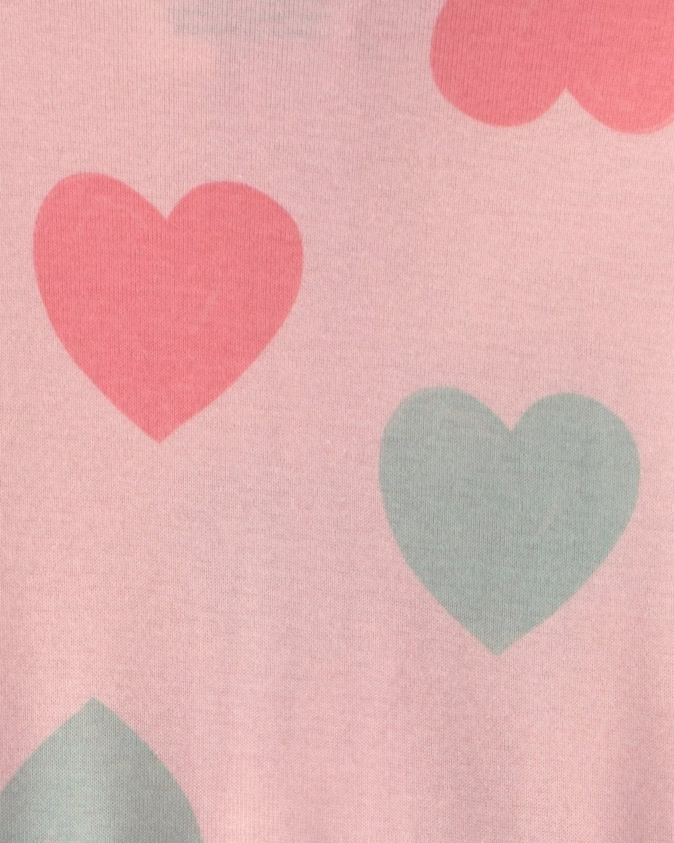 Pijama de una pieza con pie y cremallera, corazones en rosa - Carter's