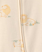Pijama de una pieza con pie y cremallera, león en marfil - Carter's