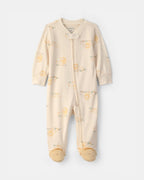 Pijama de una pieza con pie y cremallera, león en marfil - Carter's