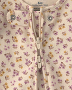 Pijama de una pieza de algodón con pie, flores en crema - Carter's