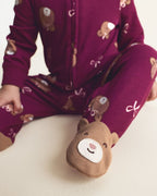 Pijama de una pieza de algodón con pie, osos en morado - Carter's