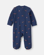 Pijama de una pieza de algodón con pie, zorro azul marino - Carter's
