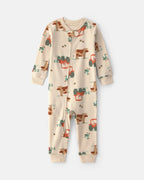 Pijama de una pieza de algodón sin pie, granja en beige - Carter's